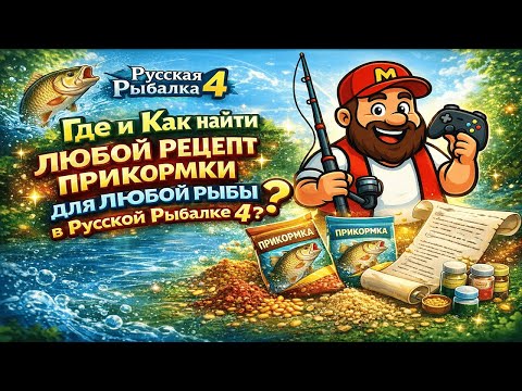 Где и Как найти любой рецепт прикормки для любой рыбы в Русской Рыбалке 4?