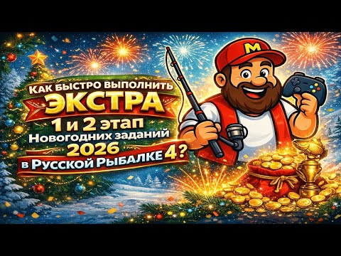 Как быстро выполнить ЭКСТРА 1 и 2 этап Новогодних заданий 2026 в Русской Рыбалке 4?